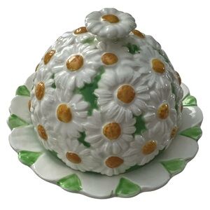 Lefton China ESD Japan Hand Painted Daisytime 1960s Rare Collectible Butter Dish